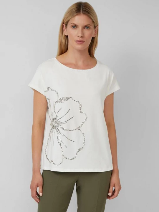 Foto van product Relaxed T-shirt met paillettenapplicatie s.Oliver crème