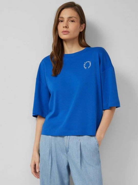 Foto van product Relaxed T-shirt met print op voor- en achterkant s.Oliver blauw
