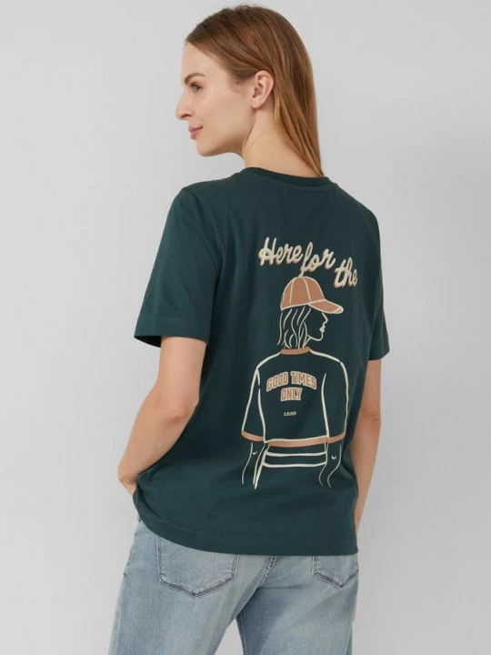 Foto van product Relaxed T-shirt met print op voor- en achterkant s.Oliver groen