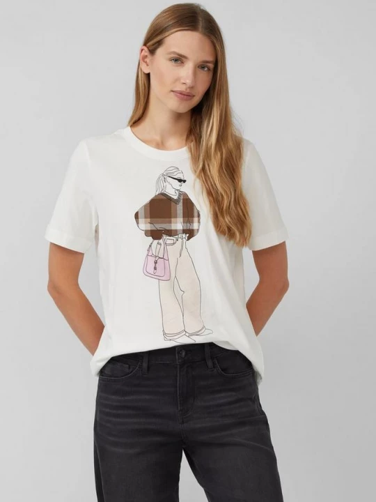 Foto van product Relaxed T-shirt met print op voorzijde s.Oliver crème