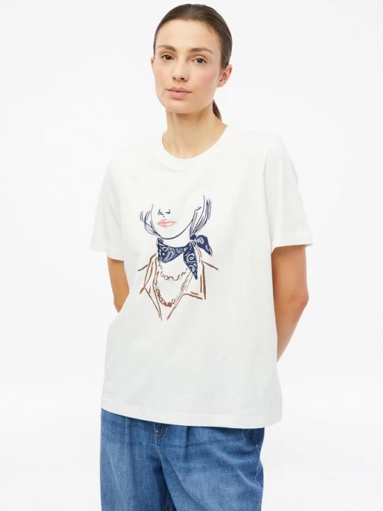 Foto van product Relaxed T-shirt met print op voorzijde s.Oliver crème