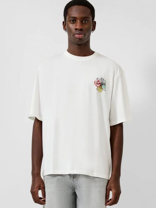 Foto van product Relaxed T-shirt met prints QS crème
