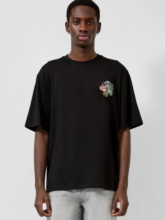 Foto van product Relaxed T-shirt met prints QS zwart
