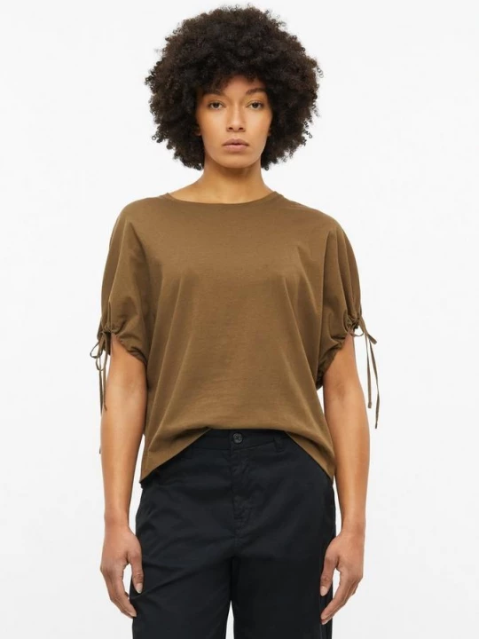 Foto van product Relaxed T-shirt met verstelbare mouwen s.Oliver bruin