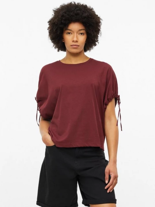 Foto van product Relaxed T-shirt met verstelbare mouwen s.Oliver rood