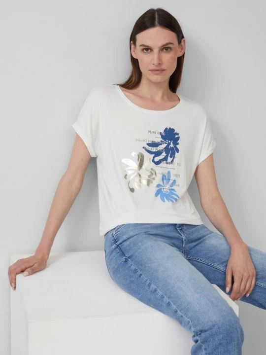 Foto van product Relaxed T-shirt van viscosemix s.Oliver crème