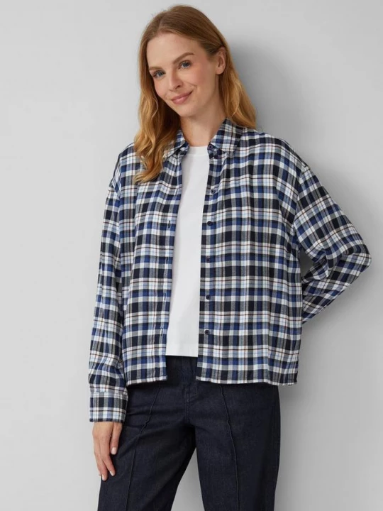 Foto van product Relaxed vallende overhemdblouse met rimpels op de rug s.Oliver