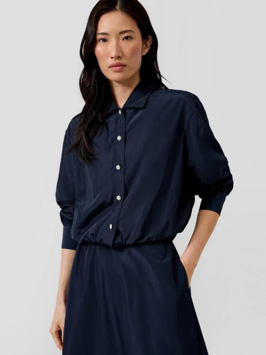Foto van product Relaxte overhemdblouse met elastische zoom s.Oliver blauw