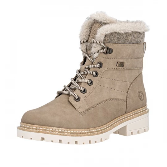 Foto van product REMONTE Veterlaarzen 'D0B81' donkerbeige / wit