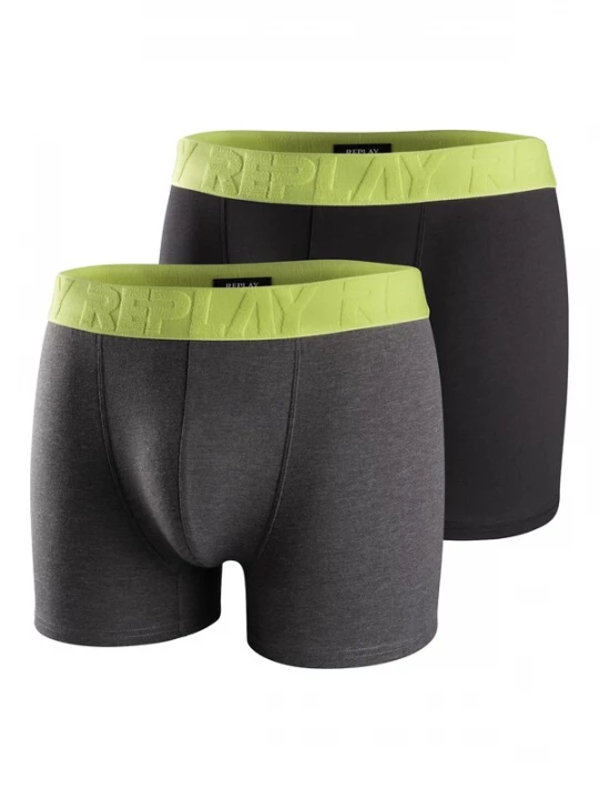 Foto van product REPLAY Boxershorts antraciet / donkergrijs / neongroen