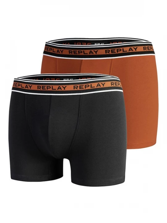 Foto van product REPLAY Boxershorts cognac / zwart / wit