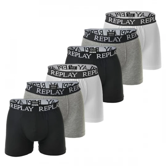 Foto van product REPLAY Boxershorts grijs gemêleerd / zwart / wit