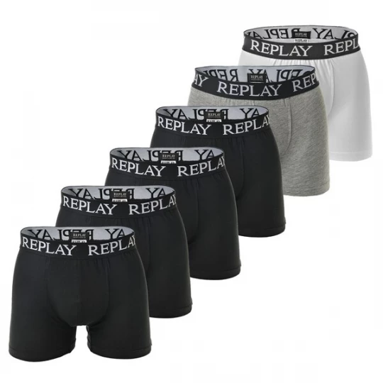 Foto van product REPLAY Boxershorts grijs / zwart / wit
