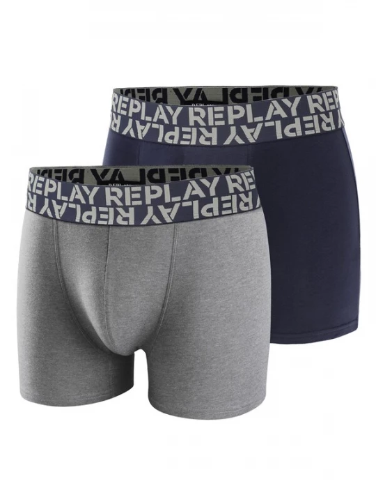 Foto van product REPLAY Boxershorts marine / grijs gemêleerd