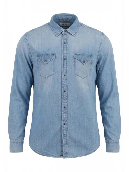 Foto van product REPLAY Overhemd 'REGULAR M4860T.000.26C 12B' blauw denim