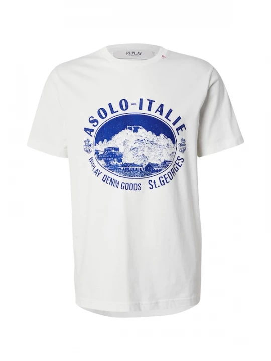 Foto van product REPLAY Shirt donkerblauw / natuurwit