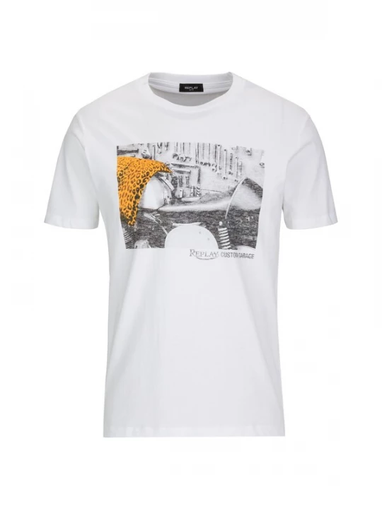 Foto van product REPLAY Shirt 'Garage' mosterd / grijs / wit