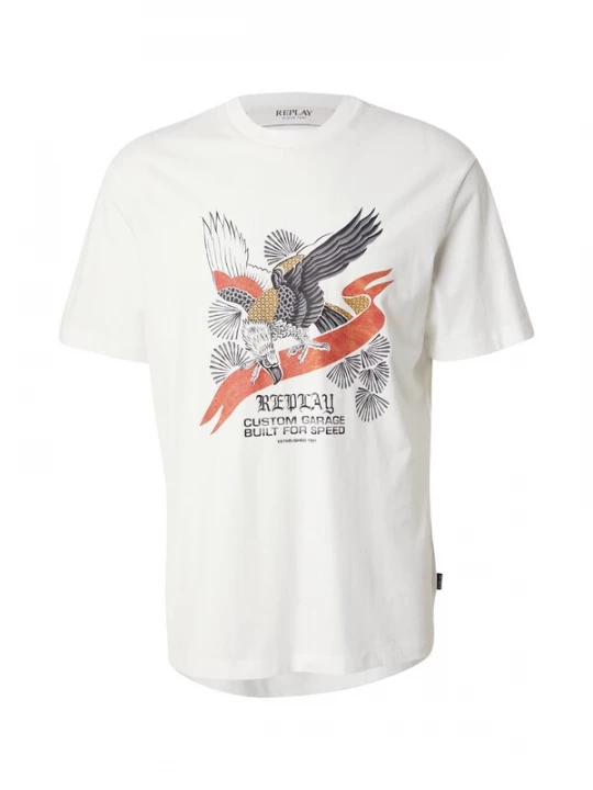 Foto van product REPLAY Shirt lichtbruin / grijs / oranje / natuurwit