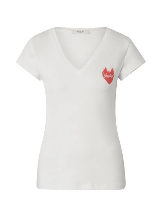 Foto van product REPLAY Shirt lichtrood / wit