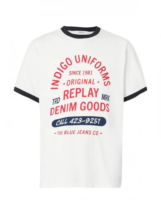 Foto van product REPLAY Shirt lichtrood / zwart / natuurwit