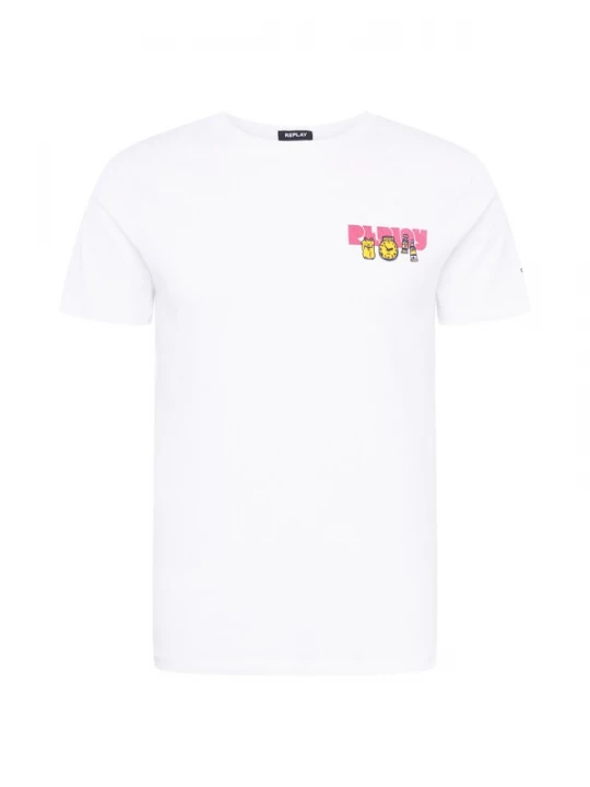 Foto van product REPLAY Shirt marine / geel / lichtroze / wit