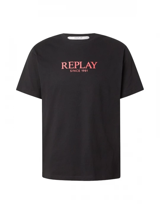 Foto van product REPLAY Shirt pastelrood / zwart