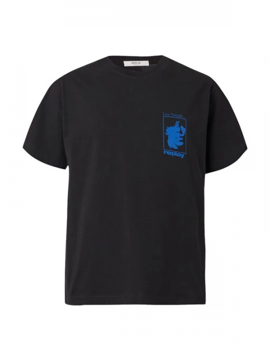 Foto van product REPLAY Shirt royal blue / koningsblauw / zwart