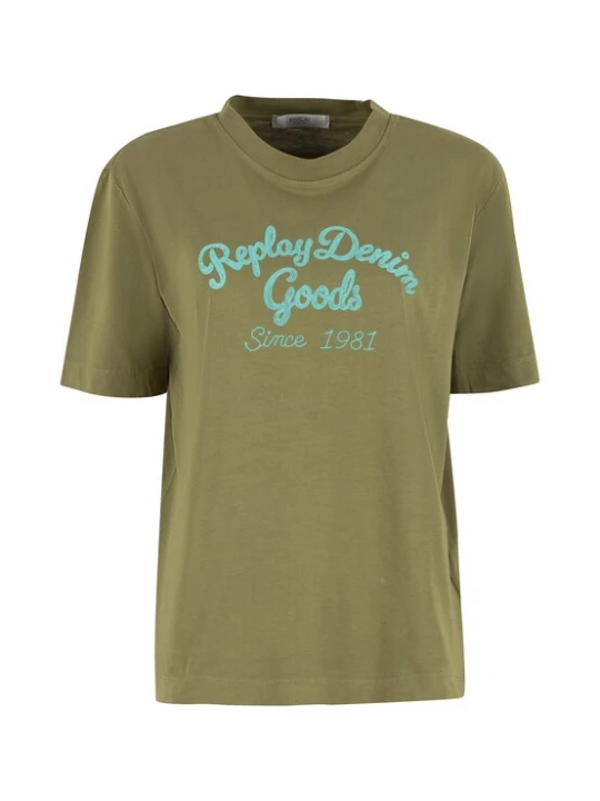 Foto van product REPLAY Shirt turquoise / olijfgroen