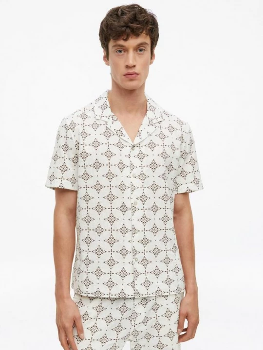 Foto van product Resort fit: gestructureerd katoenen overhemd met all-over print s.Oliver