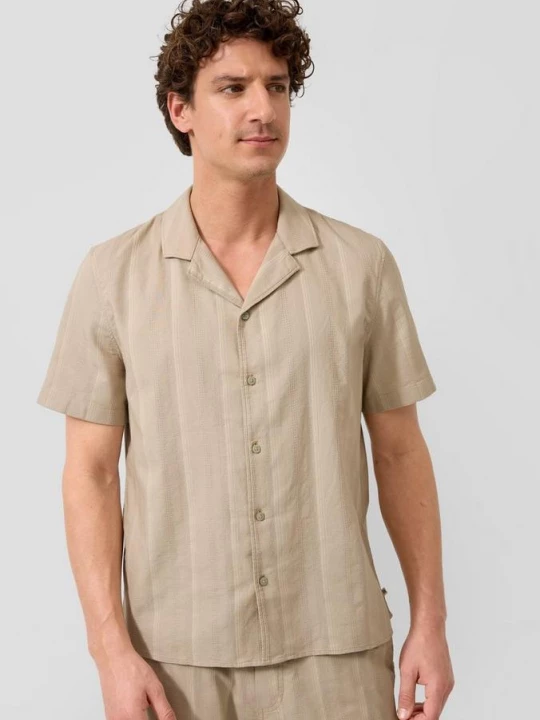 Foto van product Resort fit: shirt met gestructureerde strepen s.Oliver beżowy