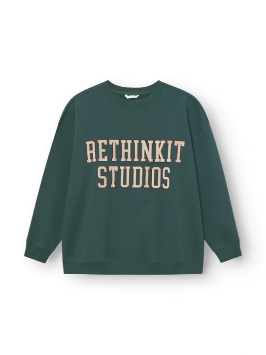 Foto van product rethinkit studios Sweatshirt lichtbeige / donkergroen