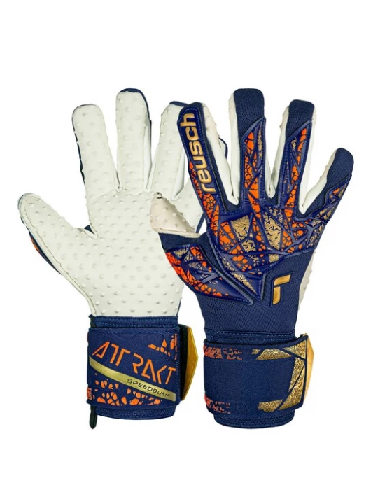 Foto van product REUSCH Sporthandschoenen 'Attrakt' donkerblauw / goud / oranje / wit