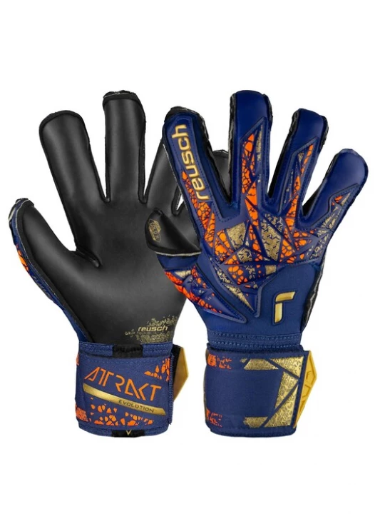 Foto van product REUSCH Sporthandschoenen 'Attrakt Gold X Evolution' blauw / geel / oranje / zwart