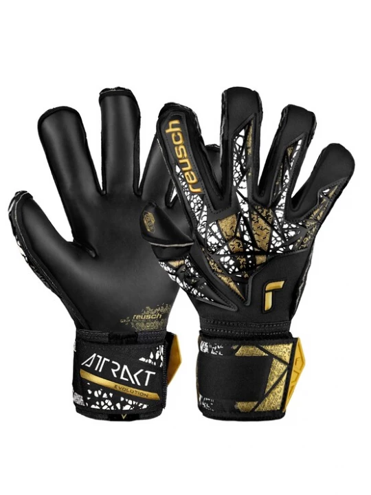 Foto van product REUSCH Sporthandschoenen 'Attrakt Gold X Evolution Cut Finger Support' goud / zwart