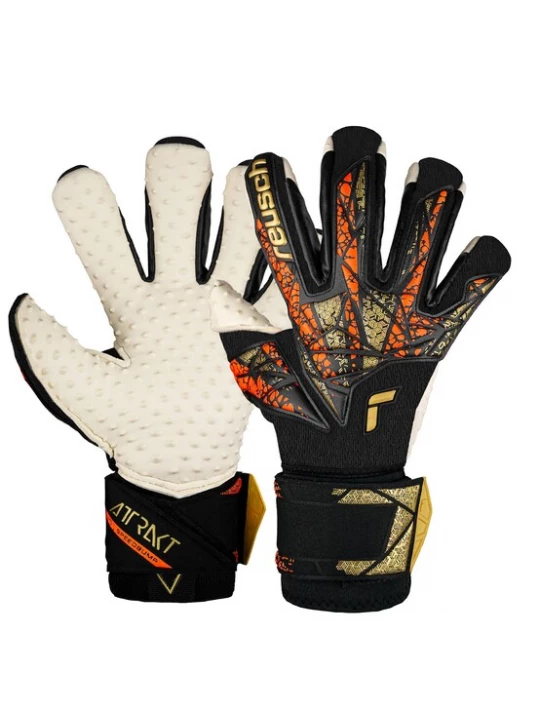 Foto van product REUSCH Sporthandschoenen 'Attrakt SpeedBump Ortho-Tec' goud / oranje / zwart