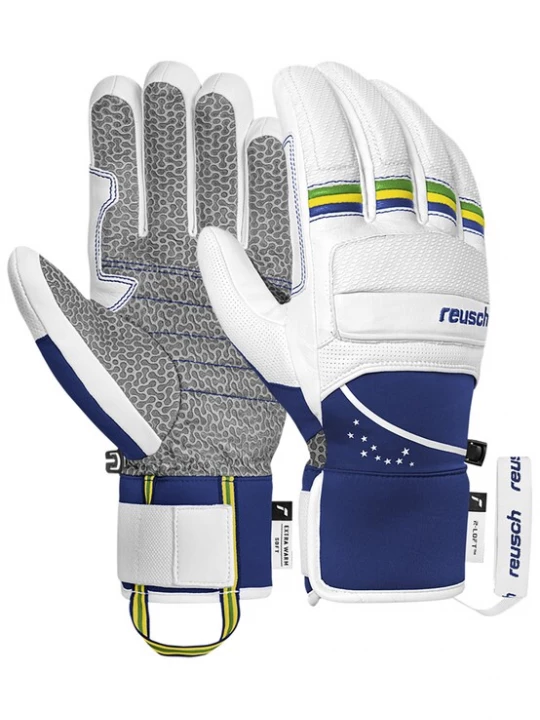 Foto van product REUSCH Sporthandschoenen 'Lucas Braathen' navy / geel / groen / wit