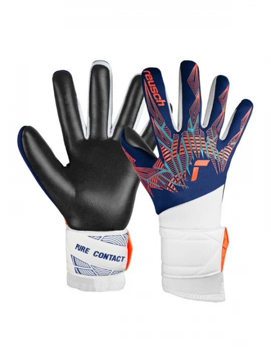 Foto van product REUSCH Sporthandschoenen 'Pure Contact' blauw / neonoranje / zwart / wit
