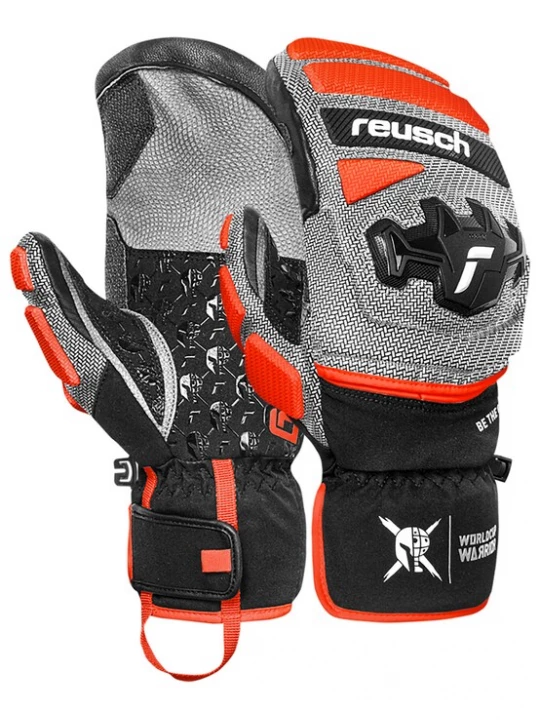Foto van product REUSCH Sporthandschoenen 'Worldcup Warrior GS' grijs / oranjerood / wit