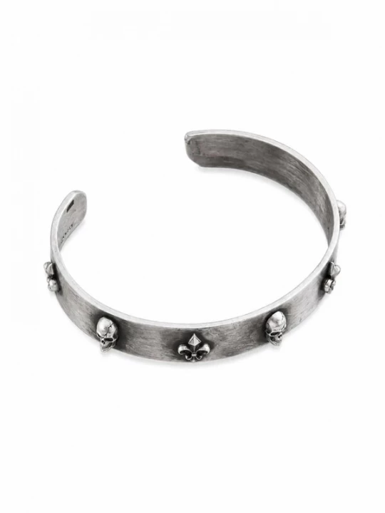 Foto van product REYTEL Armband 'Fleur De Lis Skull' zilver