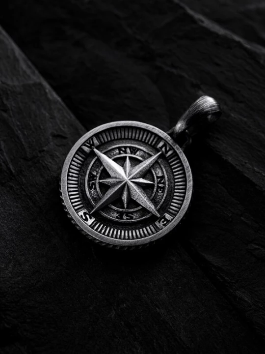 Foto van product REYTEL Hangers 'COMPASS. POLAR STAR' zilver