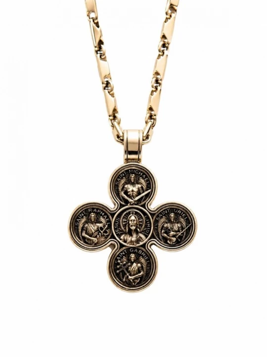 Foto van product REYTEL Hangers 'JESUS AND THE FOUR ARCHANGELS' goud