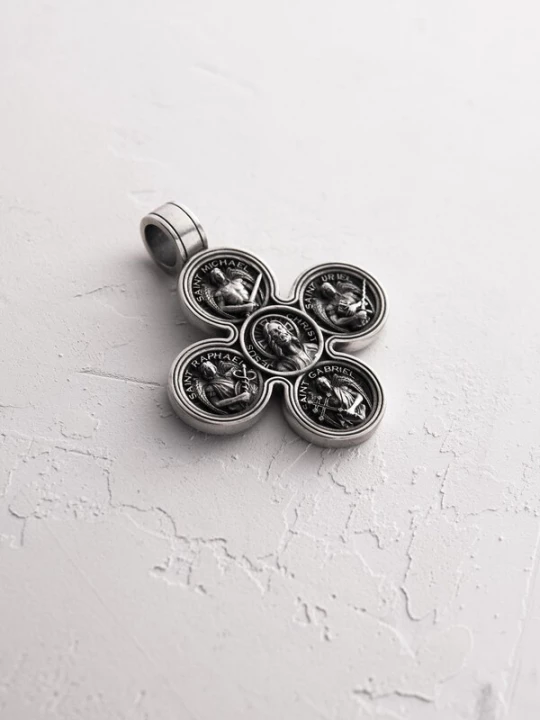 Foto van product REYTEL Hangers 'JESUS AND THE FOUR ARCHANGELS' zilver