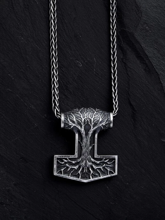 Foto van product REYTEL Hangers 'THOR'S HAMMER with TREE OF LIFE' zilver