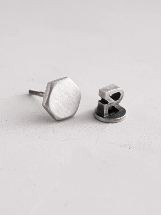 Foto van product REYTEL Oorbel 'HEXAGON' zilver