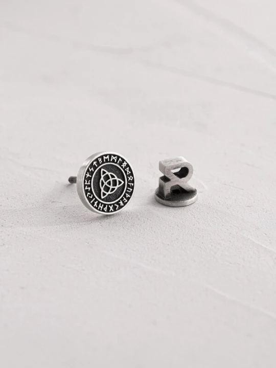 Foto van product REYTEL Oorbel 'TRIQUETRA. RUNES' zilver
