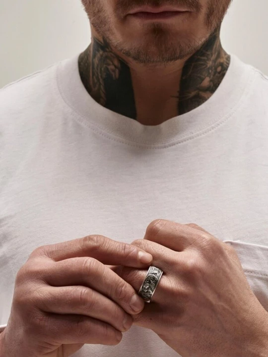Foto van product REYTEL Ring 'KOI CARPS AND WAVES' zilver