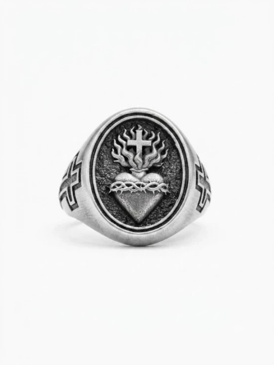 Foto van product REYTEL Ring 'SACRED HEART' zilver