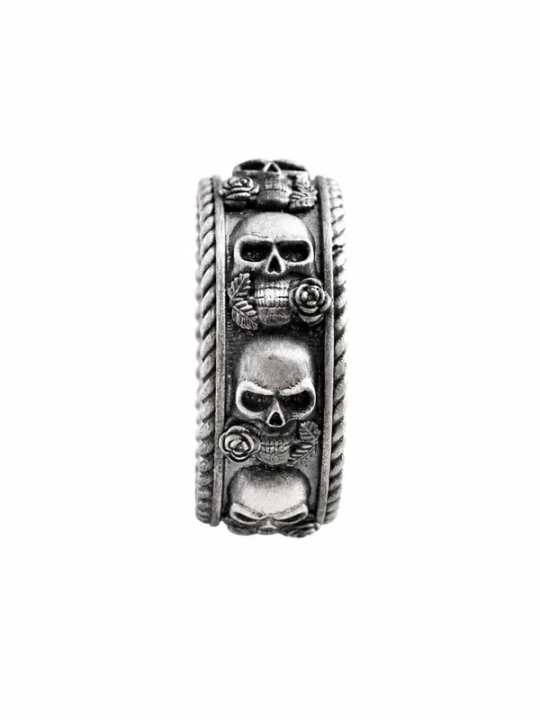 Foto van product REYTEL Ring 'SKULL AND ROSE' zilver