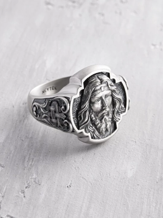 Foto van product REYTEL Ring 'THE FACE OF JESUS THE SAVIOR' zilver