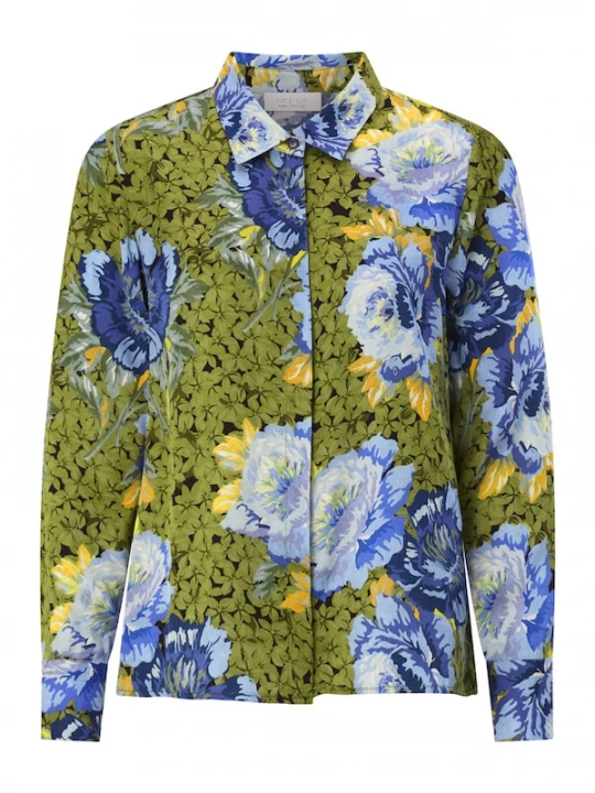 Foto van product Rich & Royal Blouse blauw / geel / lichtgroen / zwart